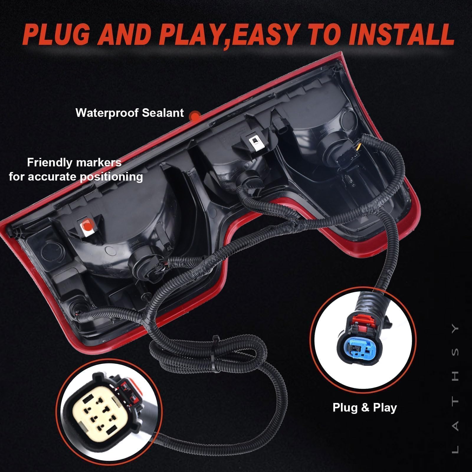 Lathsy tail light seal and gasket preventing water and fogging