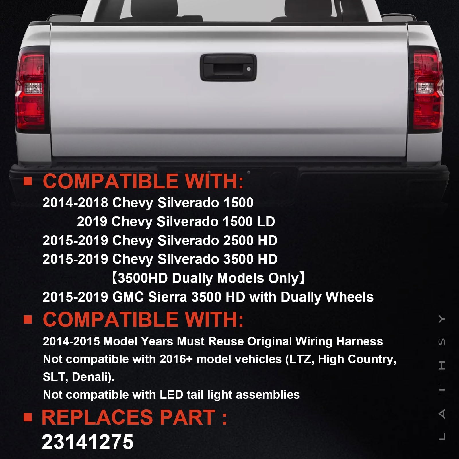Lathsy tail light back housing and plug for easy plug-and-play installation