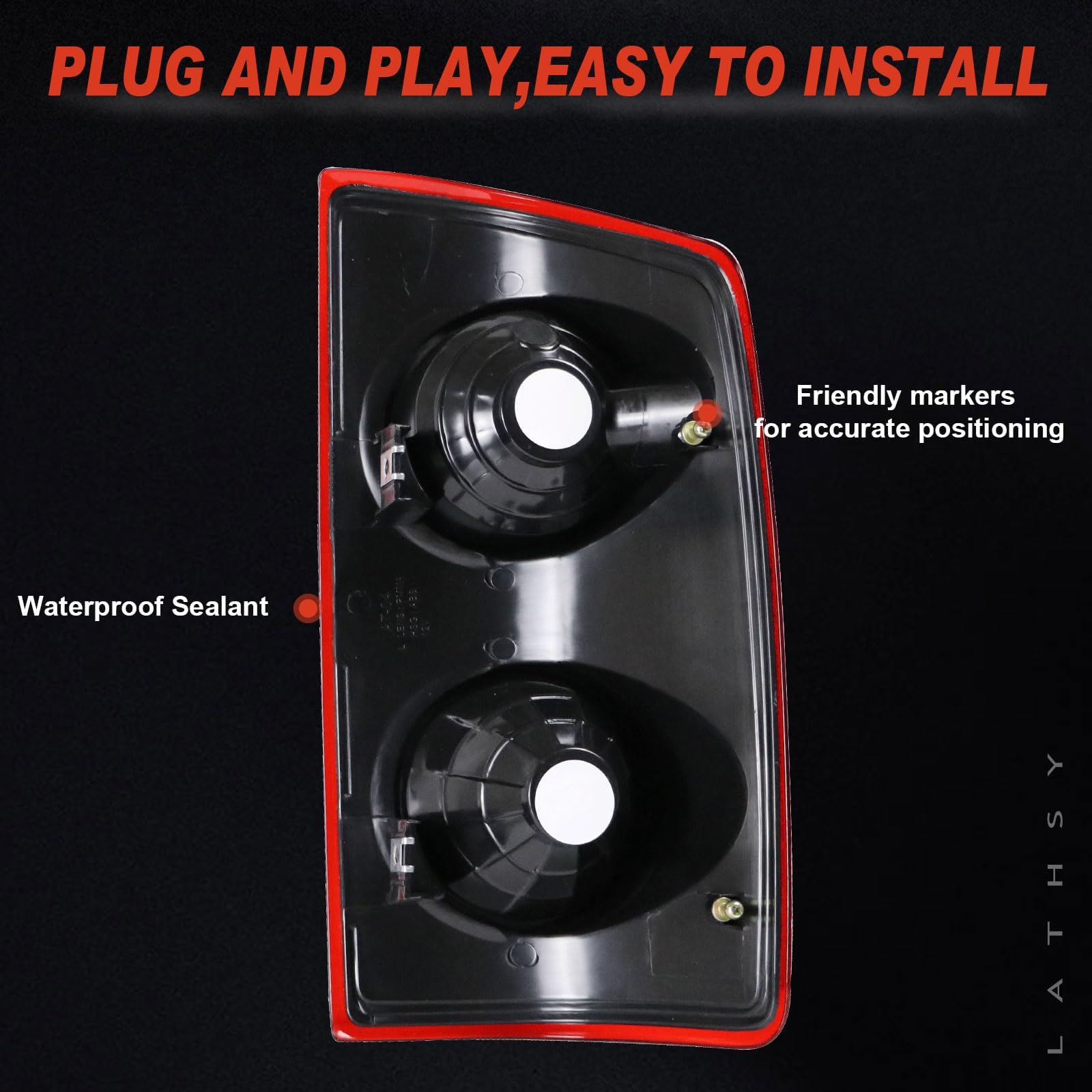 Lathsy backside image of wiring connector offering easy plug-and-play installation