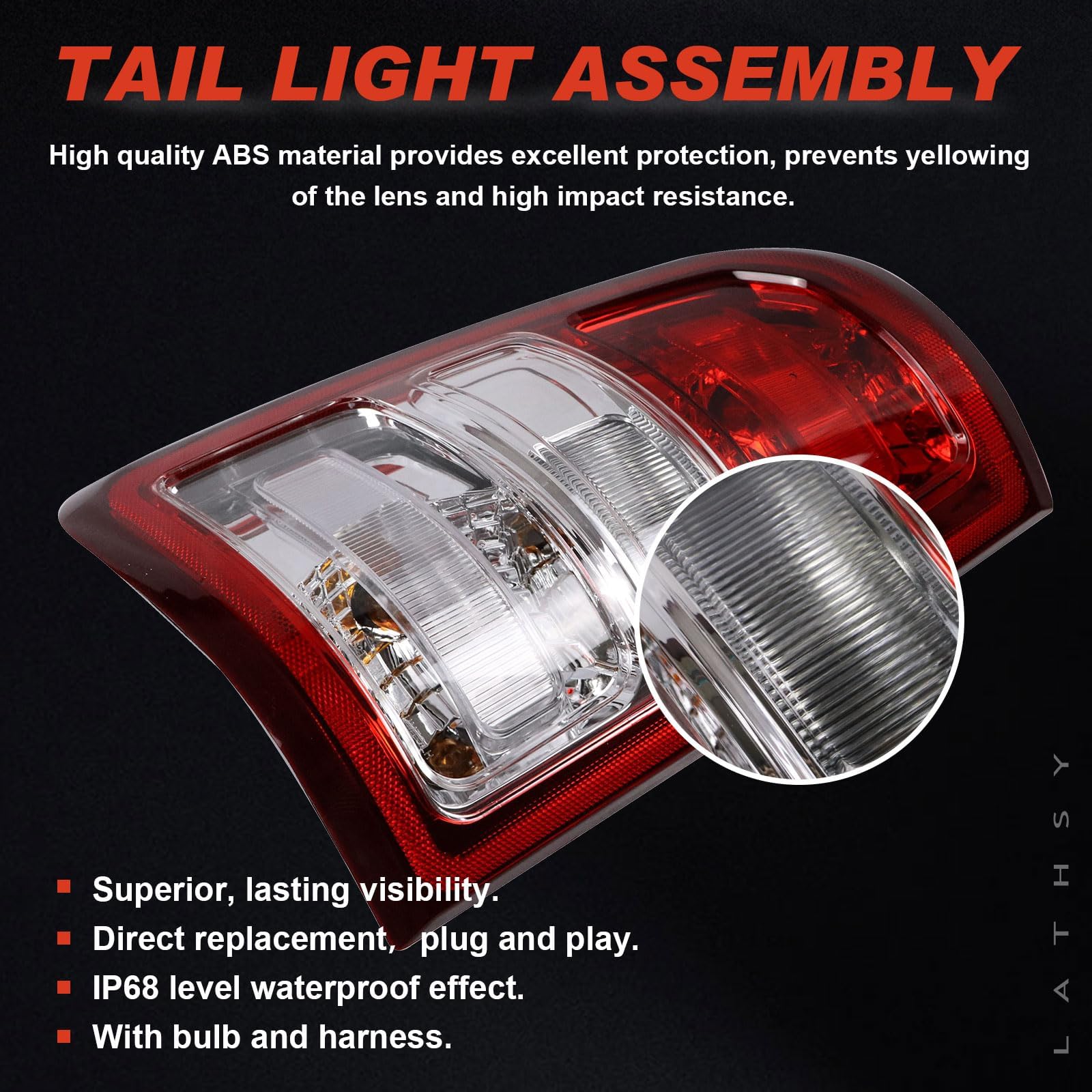 Lathsy preinstalled bulb and wiring harness for quick replacement benefit