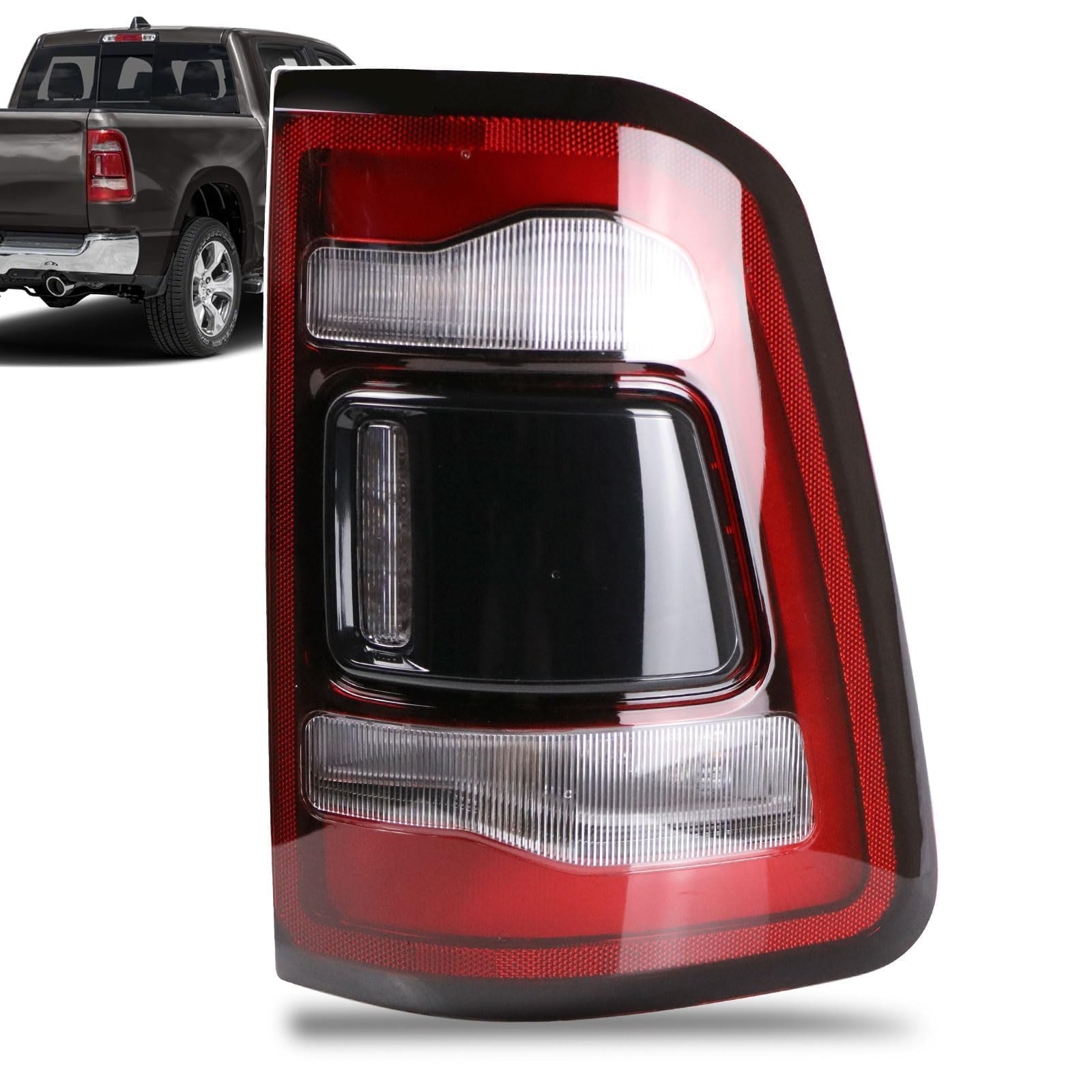 Lathsy tail light front view showing black cover and clean fit benefit