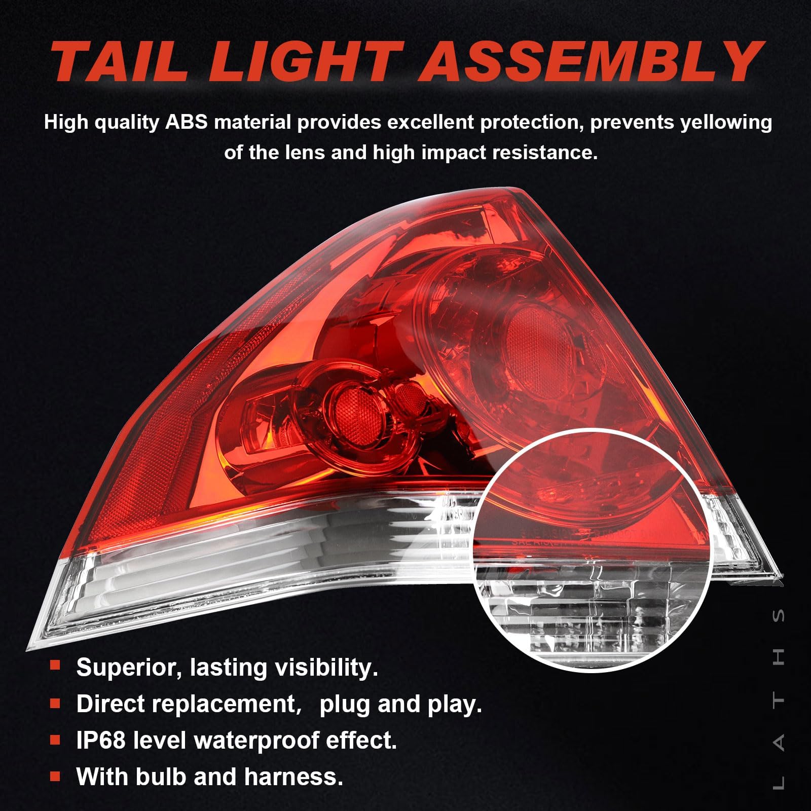 Lathsy tail light beside ruler showing size and fitment verification benefit