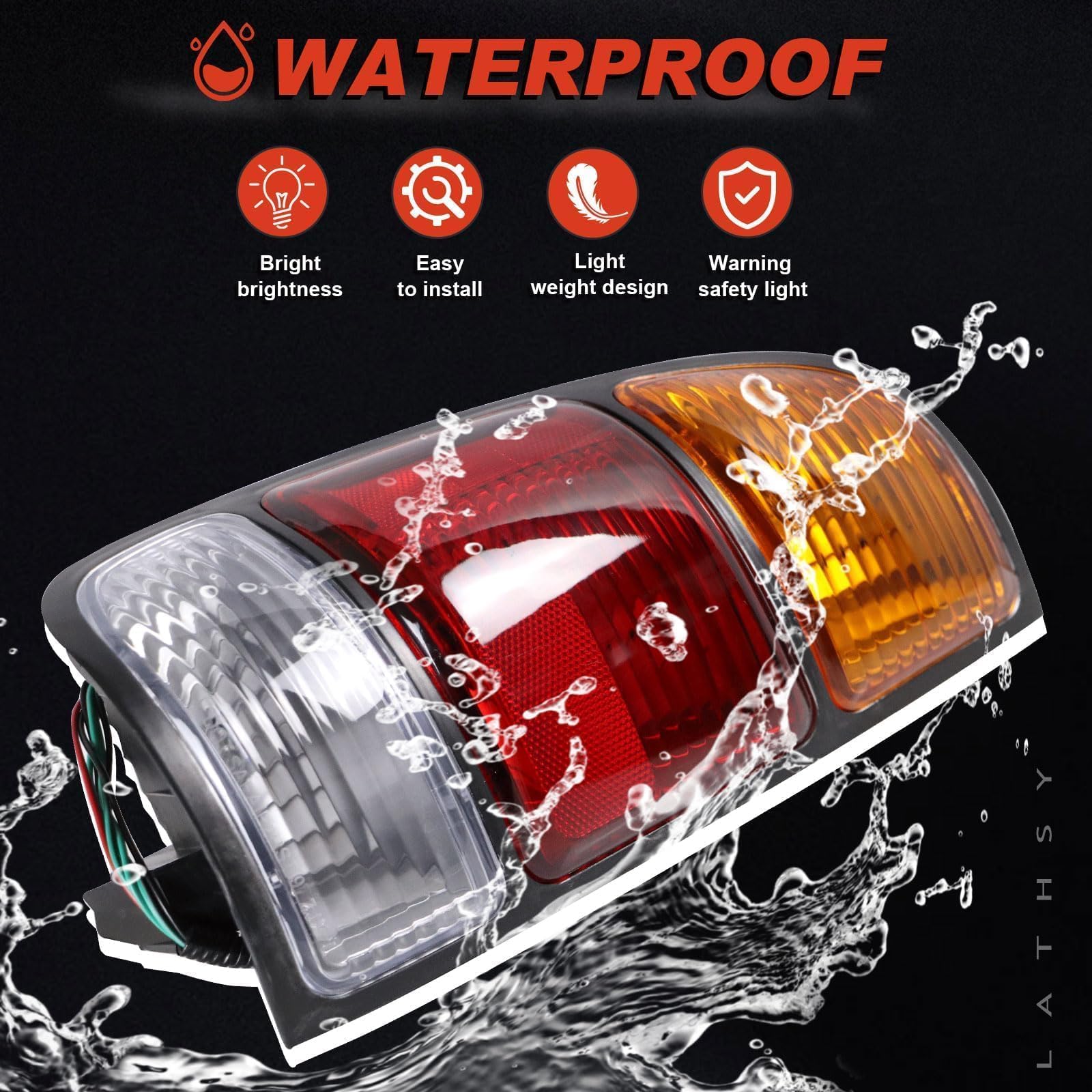 Lathsy tail light gasket and seal detail for water-resistance benefit