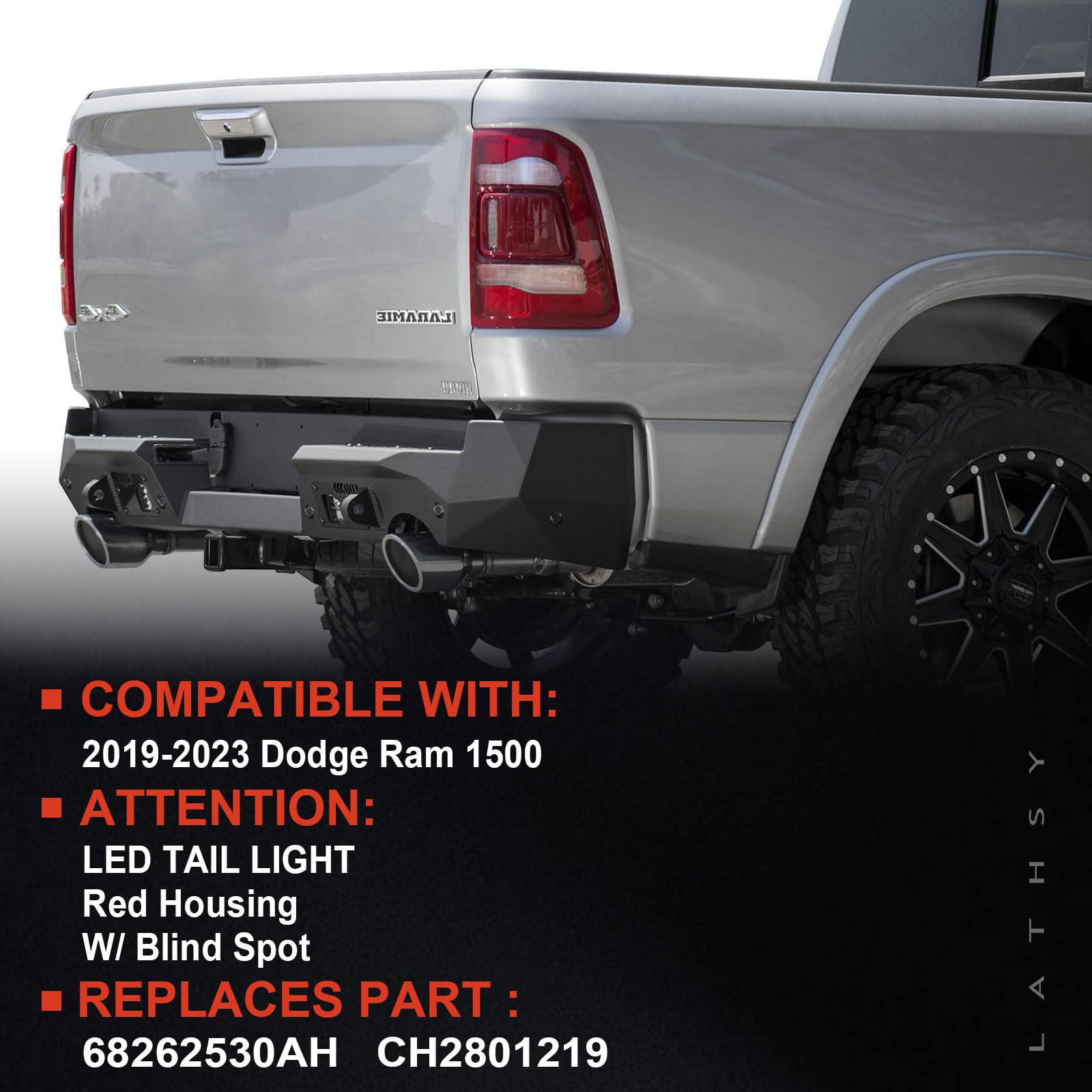 Lathsy tail light side profile highlighting contour and flush fit