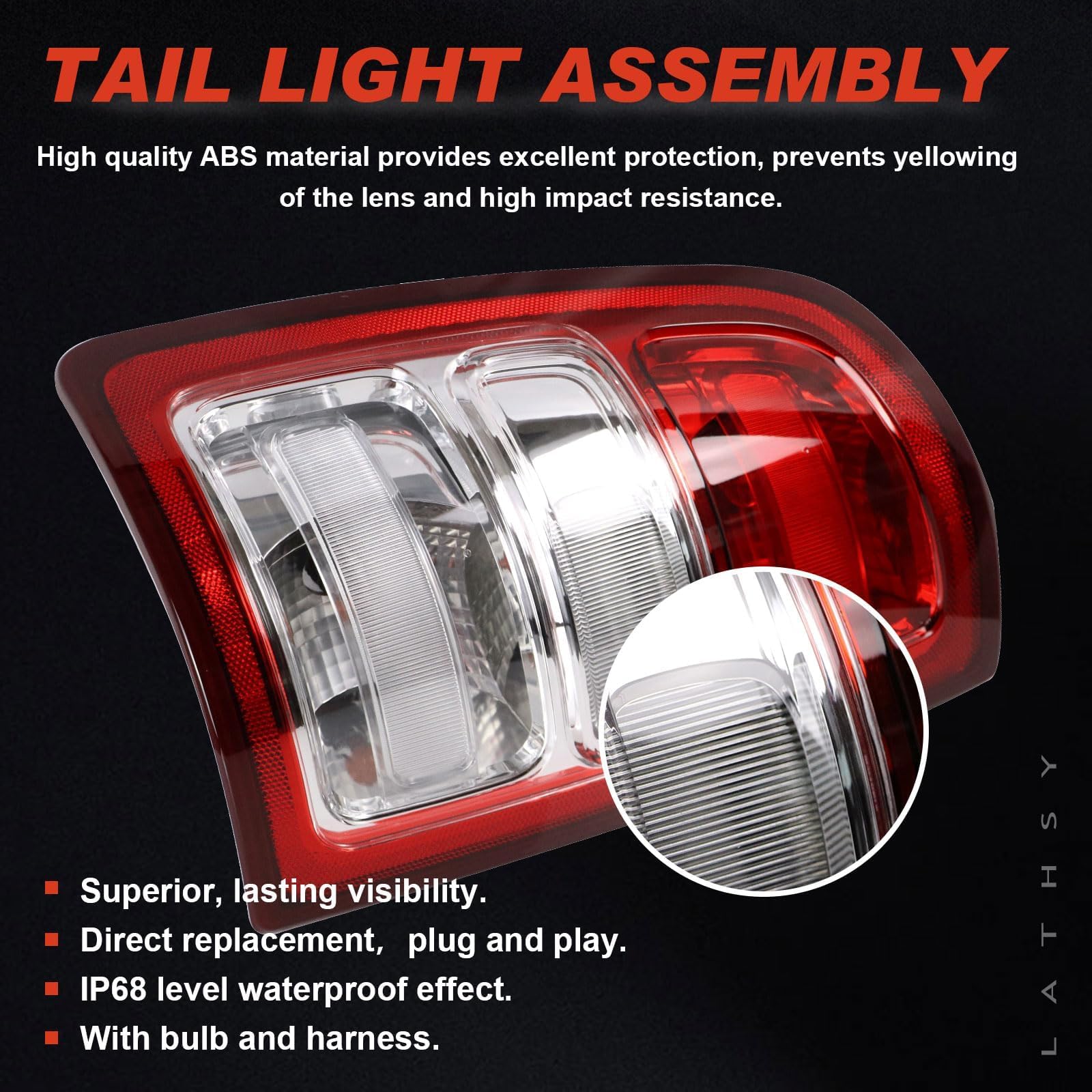 Lathsy tail light size comparison in hand for scale and compatibility benefit