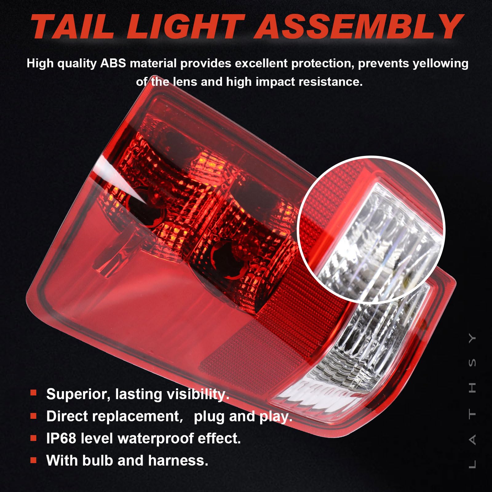 Lathsy tail light size comparison in hand showing accurate factory fit