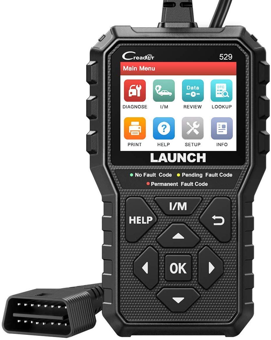 LAUNCH CR529 front view showing compact handheld design and easy grip