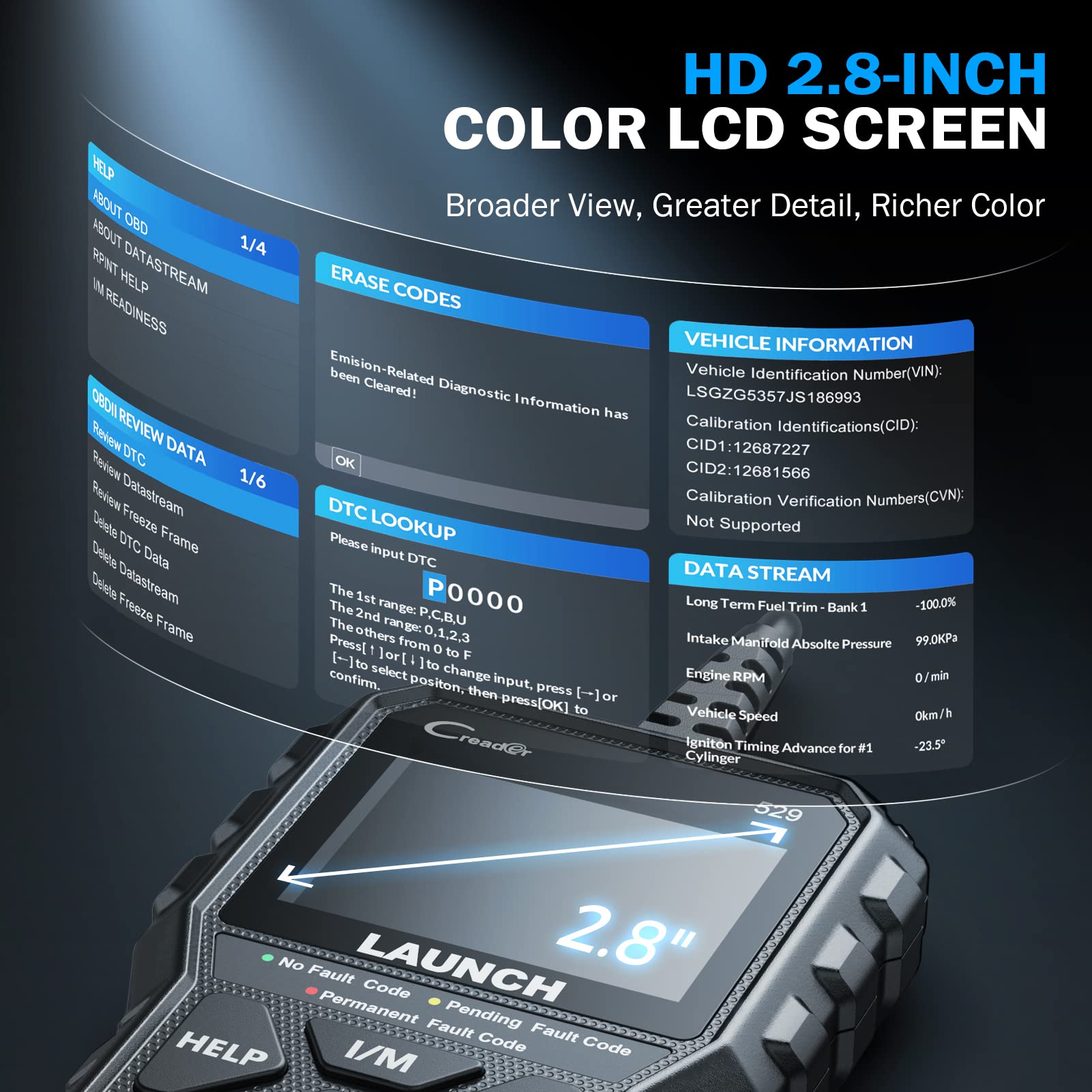 LAUNCH CR529 diagnostic report printout ready to share and save