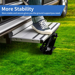 LCGAOYA mounted on RV bottom step providing wobble-free entry and step protection