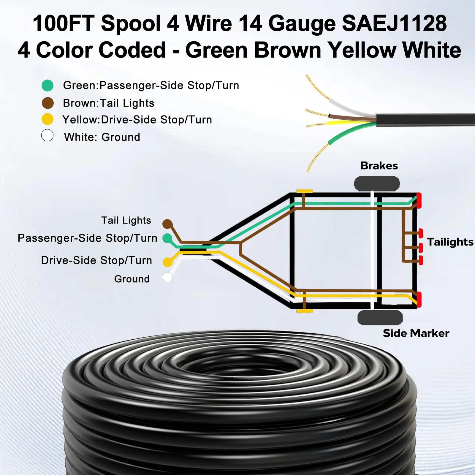 Lcrslitx color-coded wires visible to speed correct trailer light connections