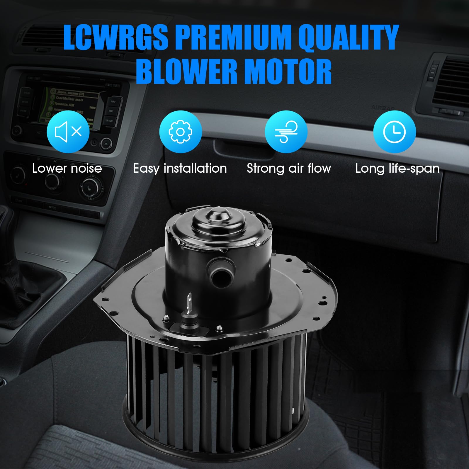 LCWRGS blower motor electrical connector view highlighting simple plug-in installation