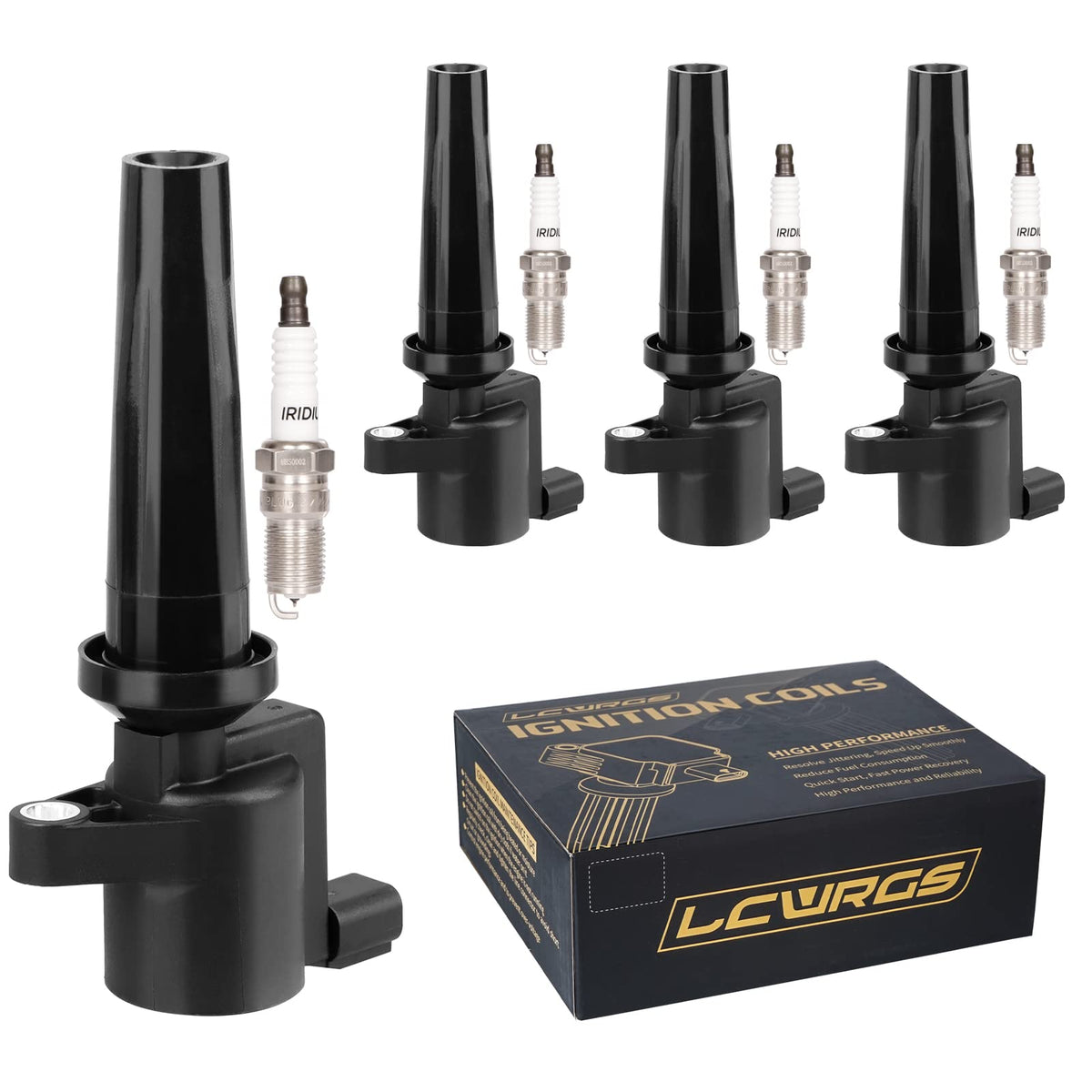 LCWRGS front packaging showing full 4 coil and plug kit and compatibility benefits