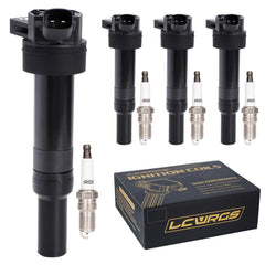 LCWRGS front packaging showing coil pack and spark plug kit, clear fitment benefit