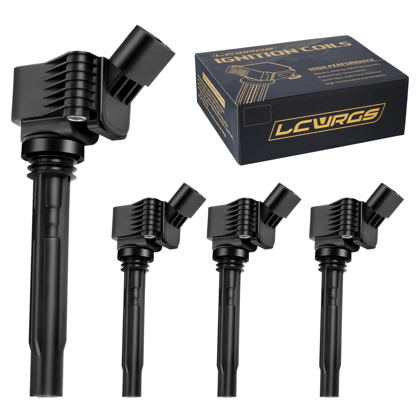 LCWRGS ignition coil front packaging showing reliable replacement benefit
