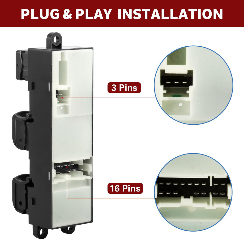LCWRGS switch connector pins closeup showing 3+16 pin terminal for plug-and-play fit