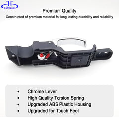 Lcyolada handle installed in Dodge Challenger door demonstrating correct alignment