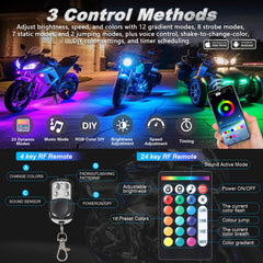 LD DARKEAGLE 24-key RF remote showing detailed control for custom scenes