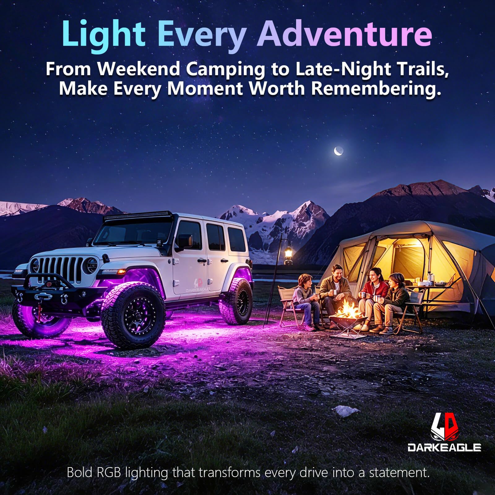 LD DARKEAGLE 24-key RF remote and 4-key keychain showing ease of control