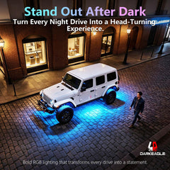 LD DARKEAGLE wheel-well mounted pod demonstrating clear even illumination