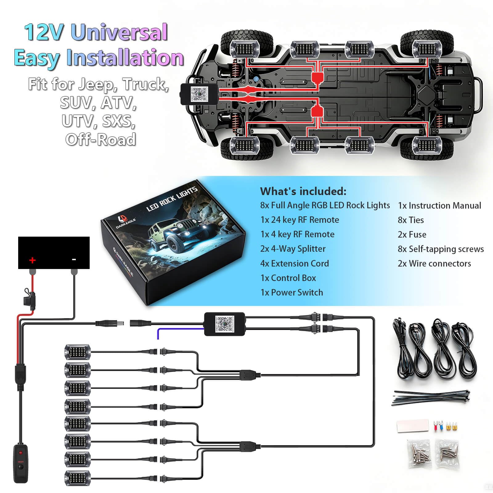 LD DARKEAGLE wiring harness with connectors and accessories for straightforward install