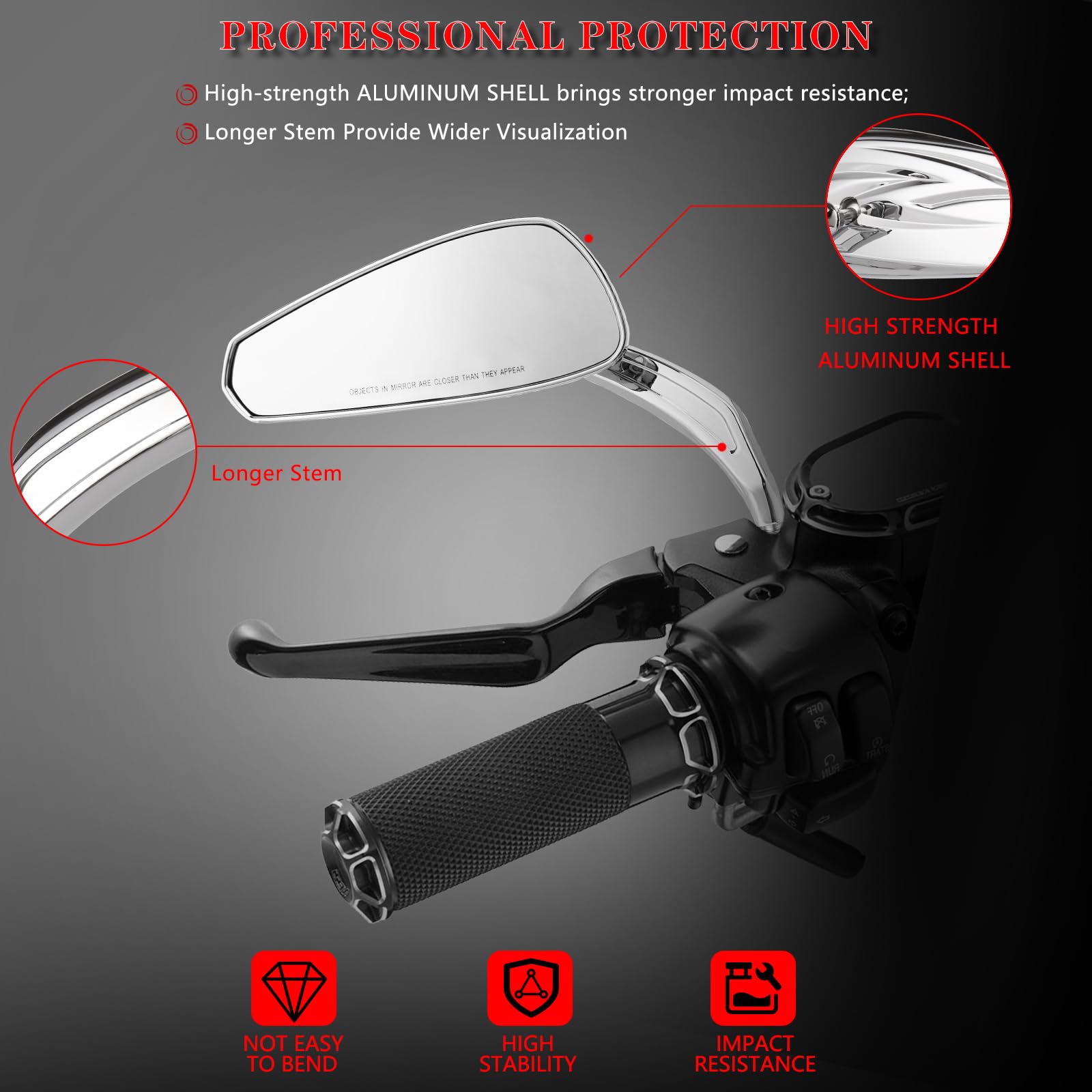 LDJXDADI side profile highlighting long-pole design for wider visibility