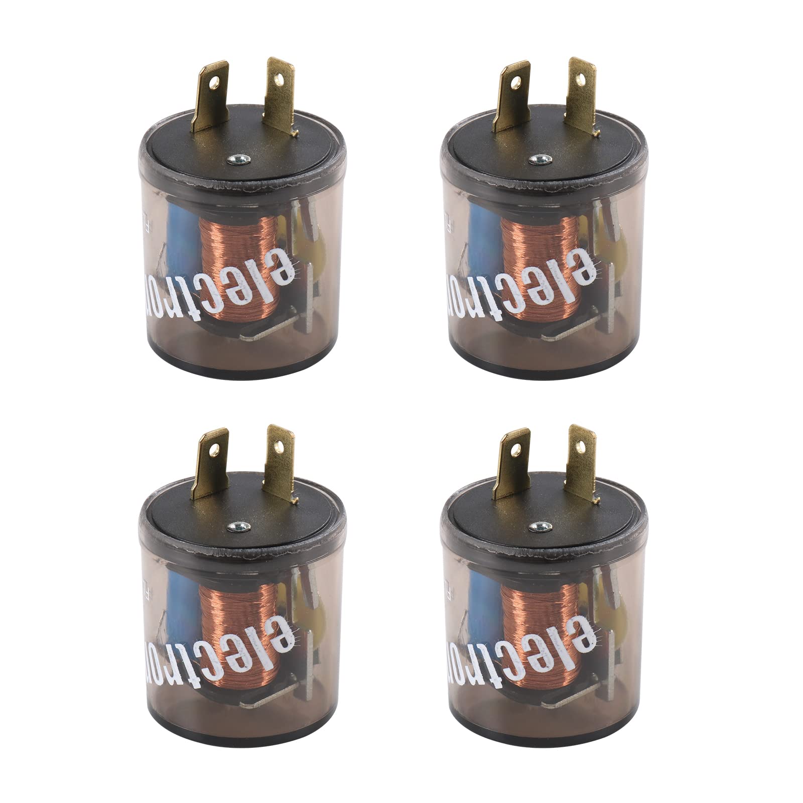 LDMINDA front view of 4-piece flasher relay pack showing compact design and quick replacement benefit
