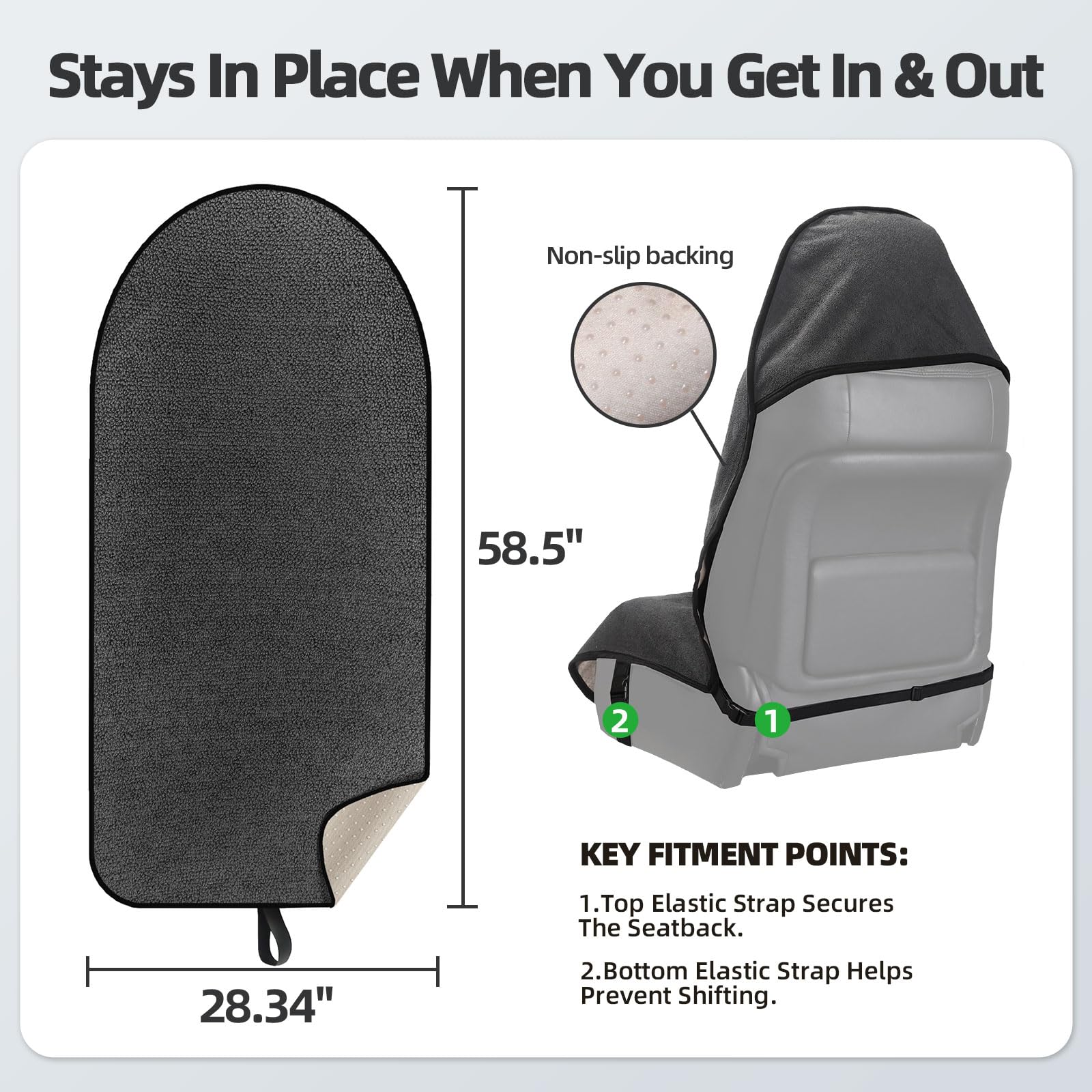 Leader Accessories anti-slip dotted backing securing cover during drives