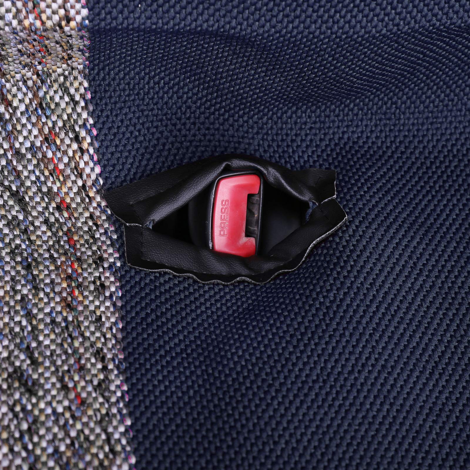 Leader Accessories pre-cut seatbelt openings maintaining safety access