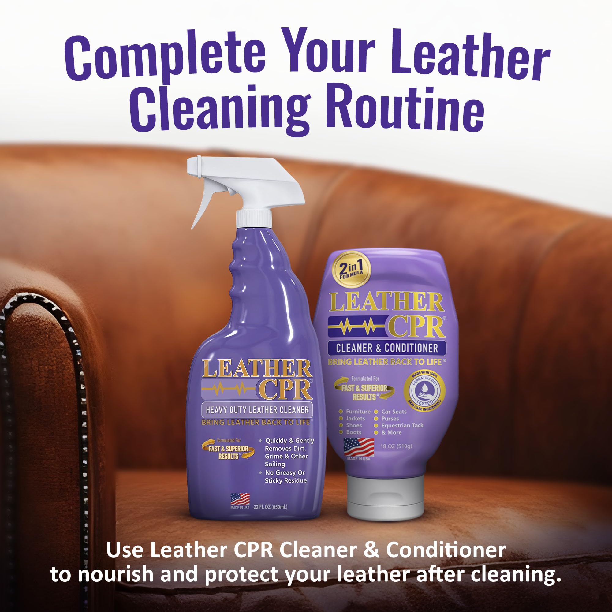 Leather CPR cleaner foam close-up demonstrating deep dirt lift benefit