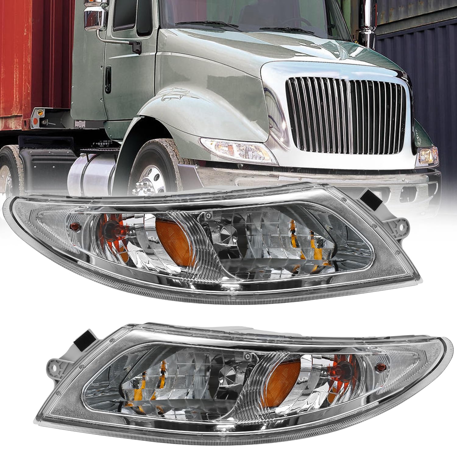 LEAVAN front view of headlight assembly showing clean factory fit and restored appearance