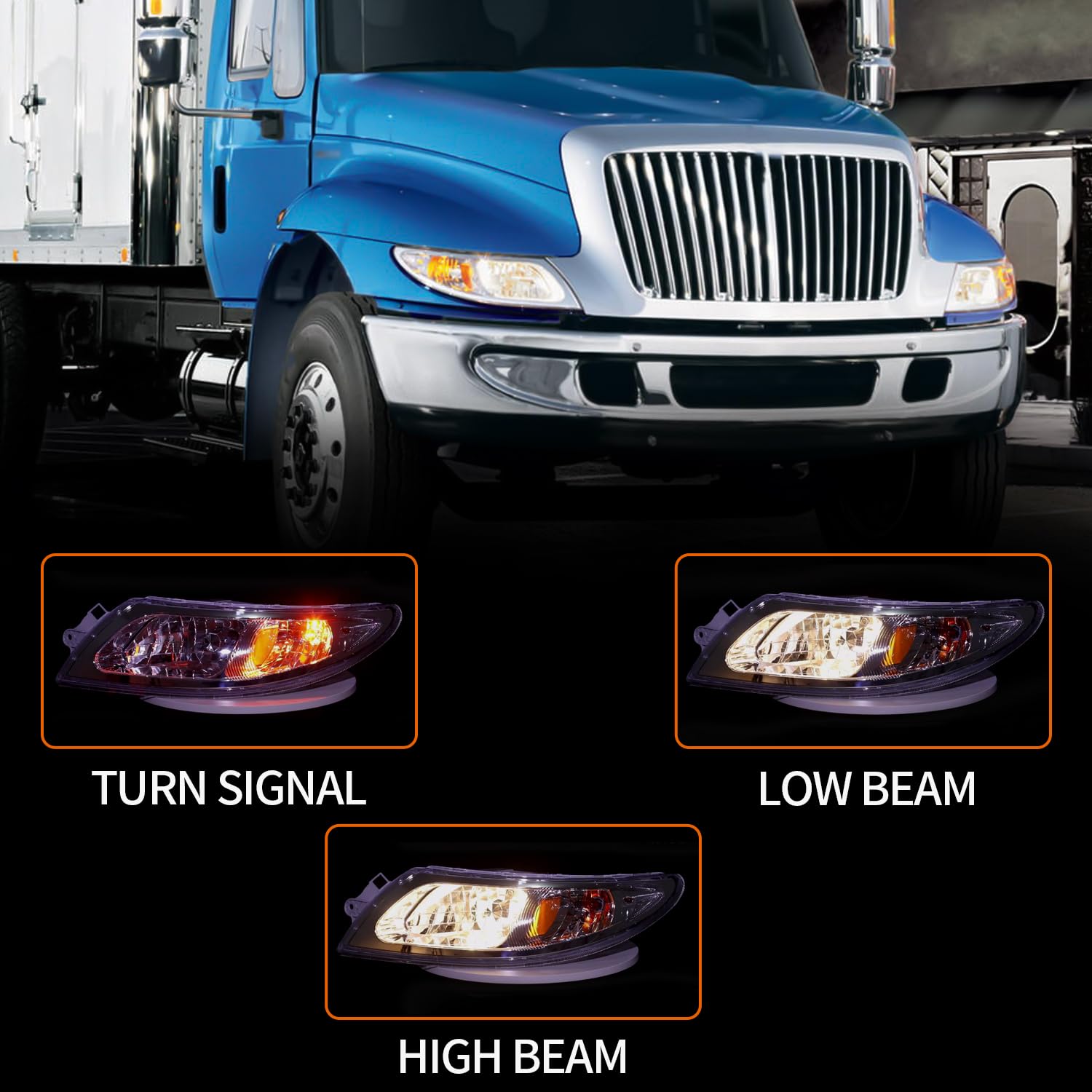 LEAVAN headlight mounted on Durastar truck demonstrating improved road illumination