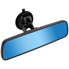 LECAMEBOR front view of blue anti-glare rear view mirror showing full reflection benefit