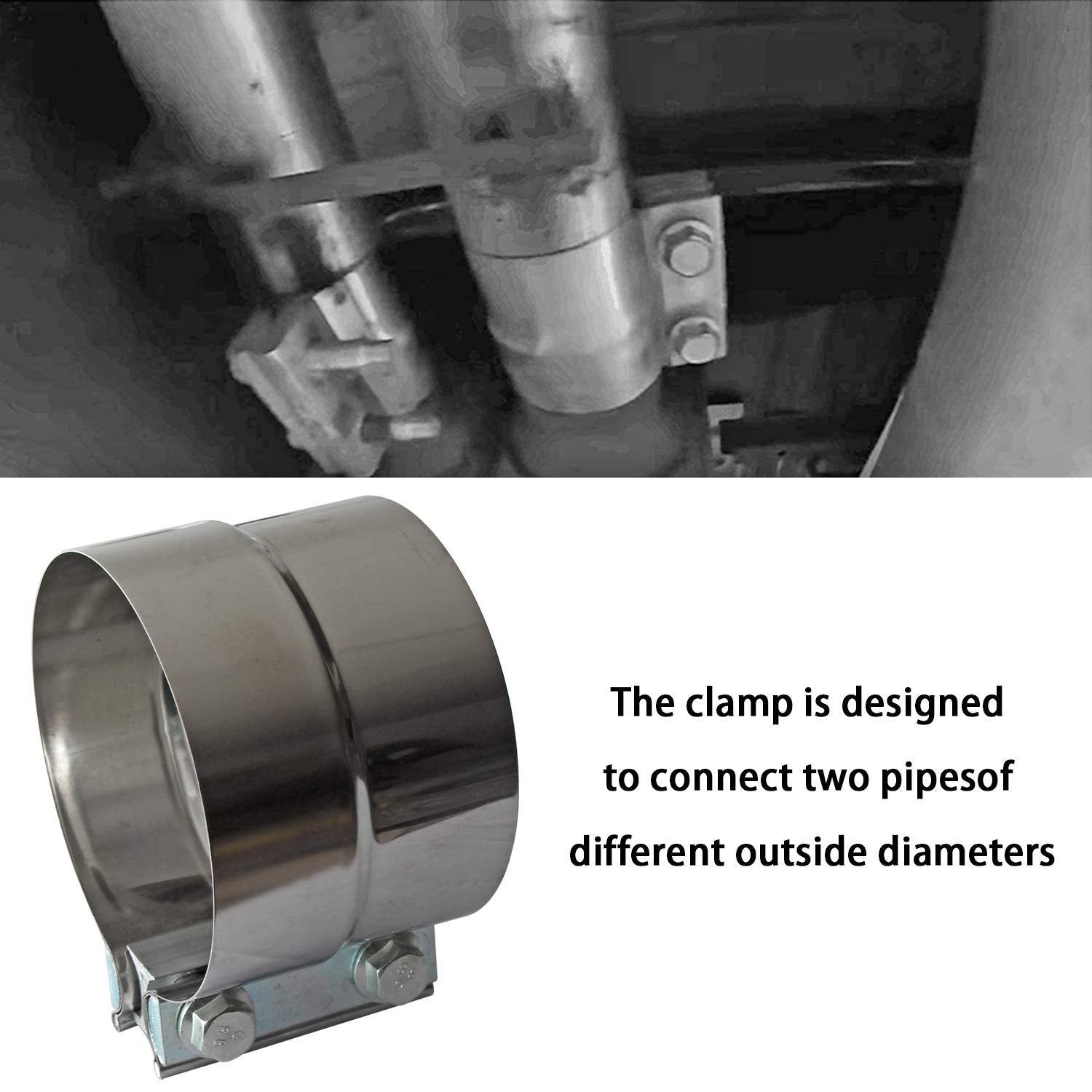 LEDAUT clamp beside a ruler showing precise 4-inch fitment scale