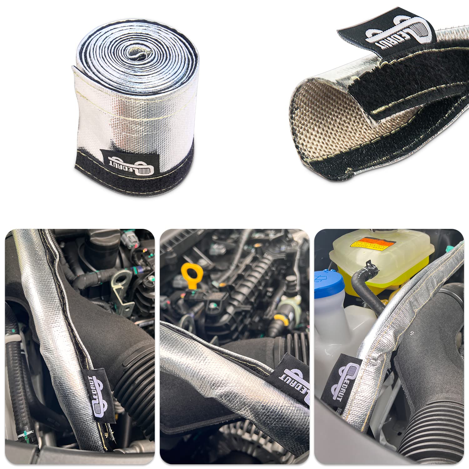 LEDAUT hook-and-loop closure detail showing easy retrofit installation benefit