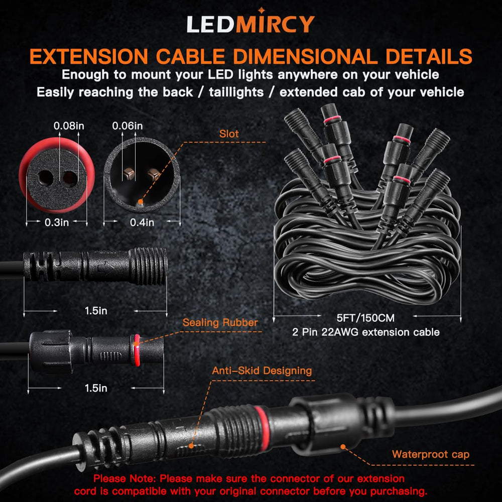 LEDMIRCY coiled 5 ft extension cables demonstrating flexible reach benefit