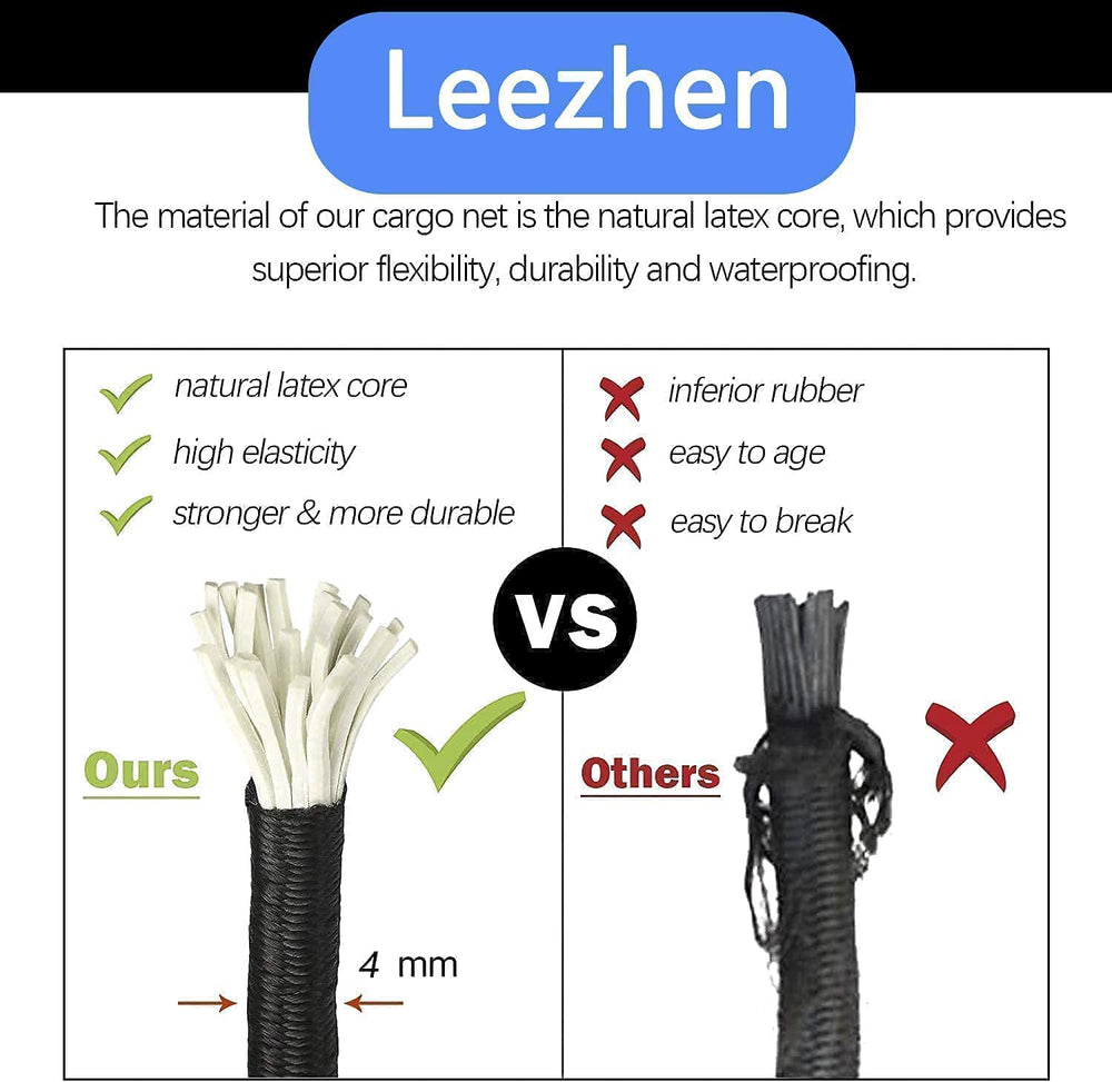 Leezhen folded cargo net flat for compact storage and easy stowing