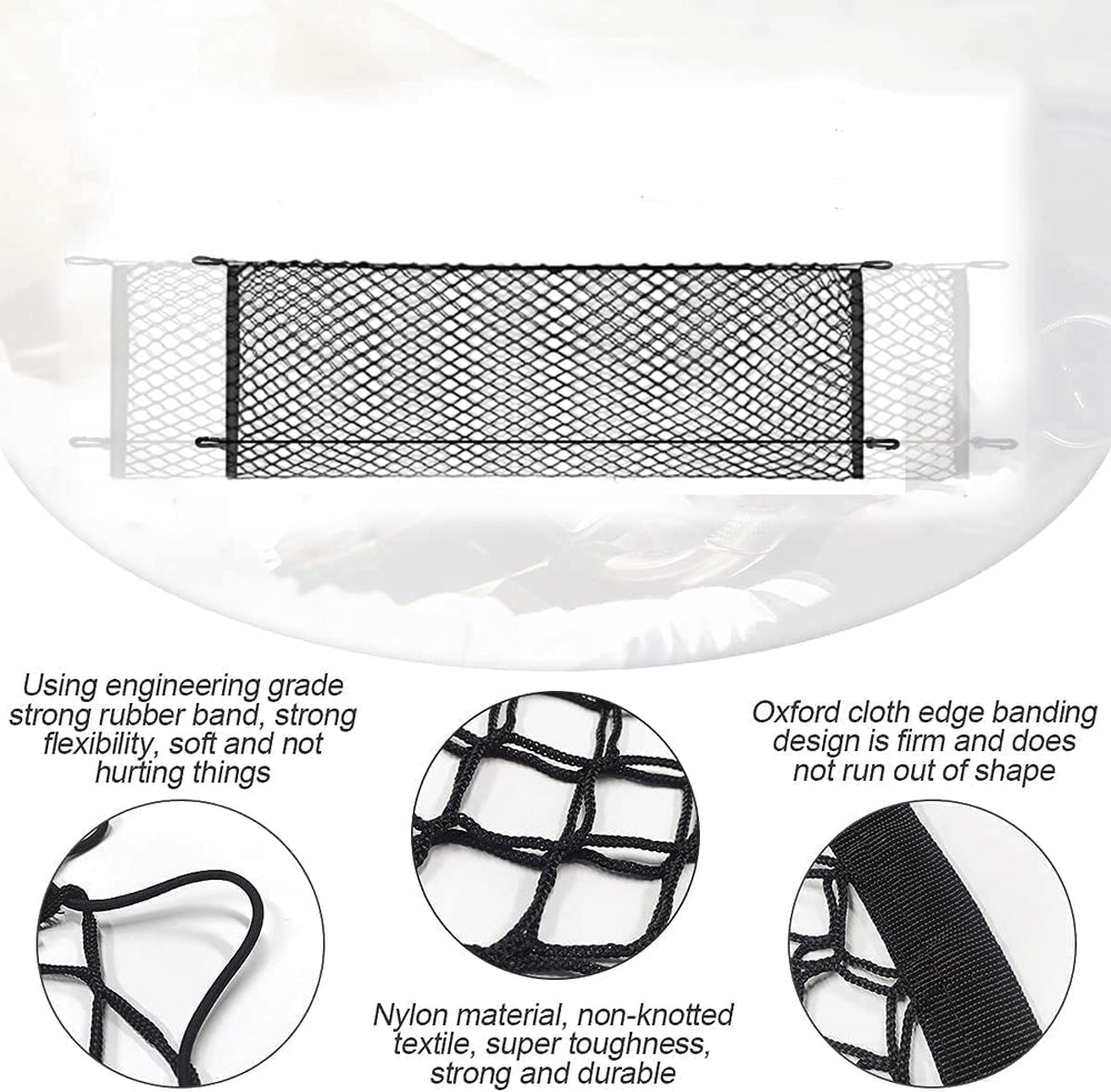 Leezhen cargo net installed in Nissan Armada trunk demonstrating secure fit