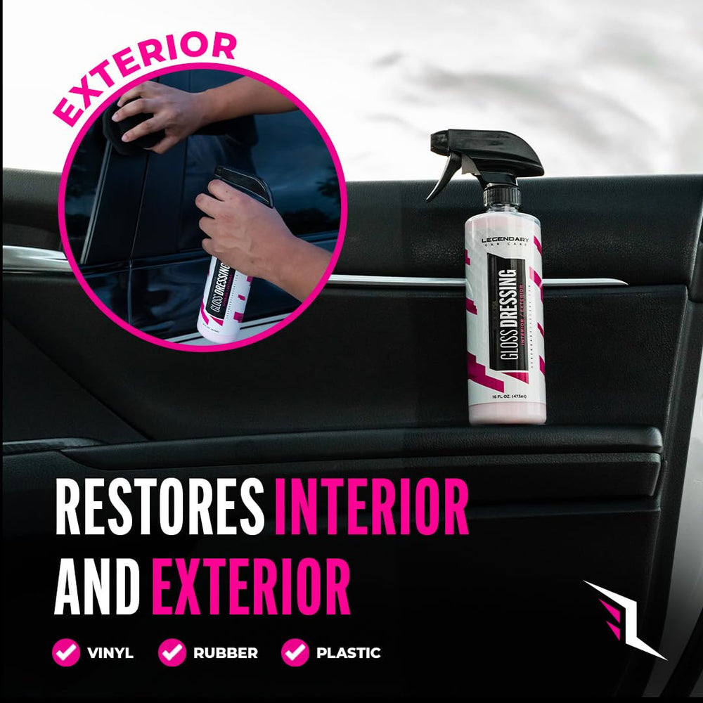 Legendary Car Care vinyl seat refresh showing revived texture and color
