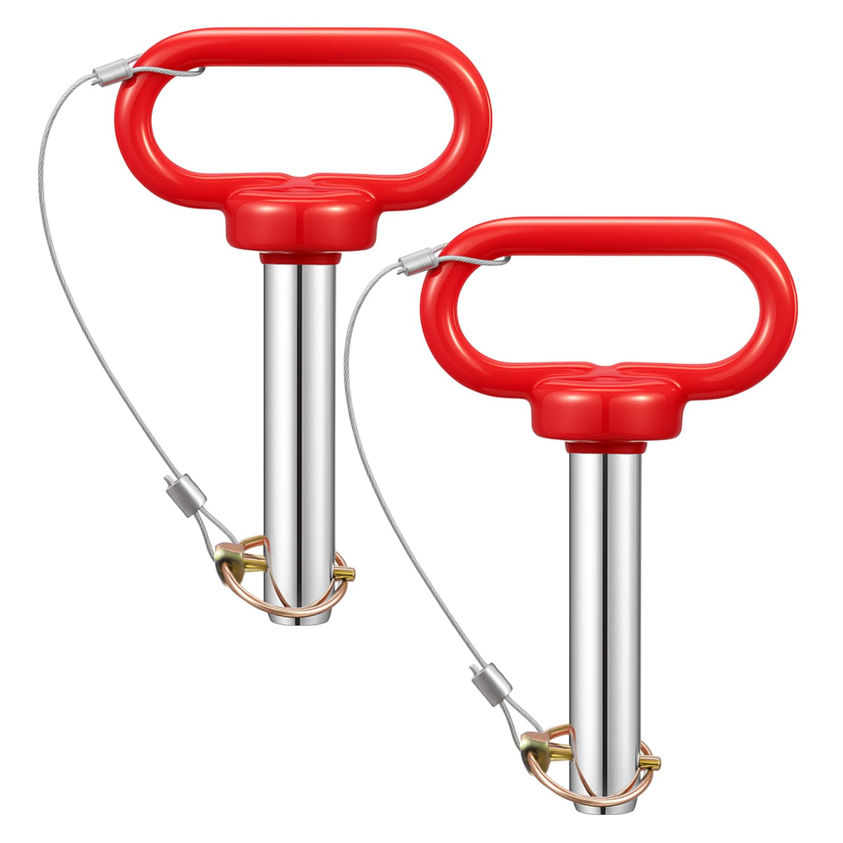 LEIFIDE front view of two hitch pins showing complete set and benefits