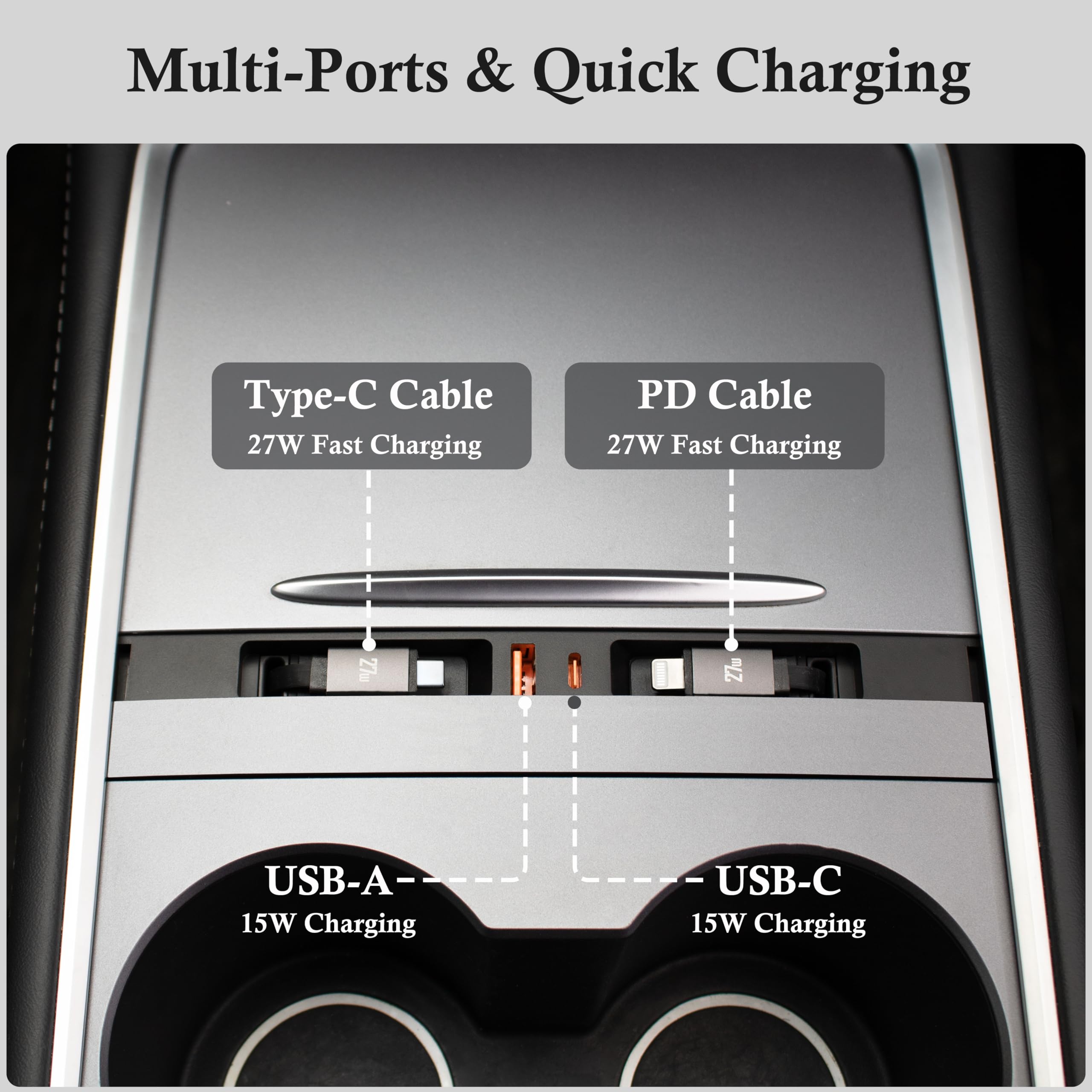 Leikaendi retractable Type-C and Lightning cables extended for fast charging