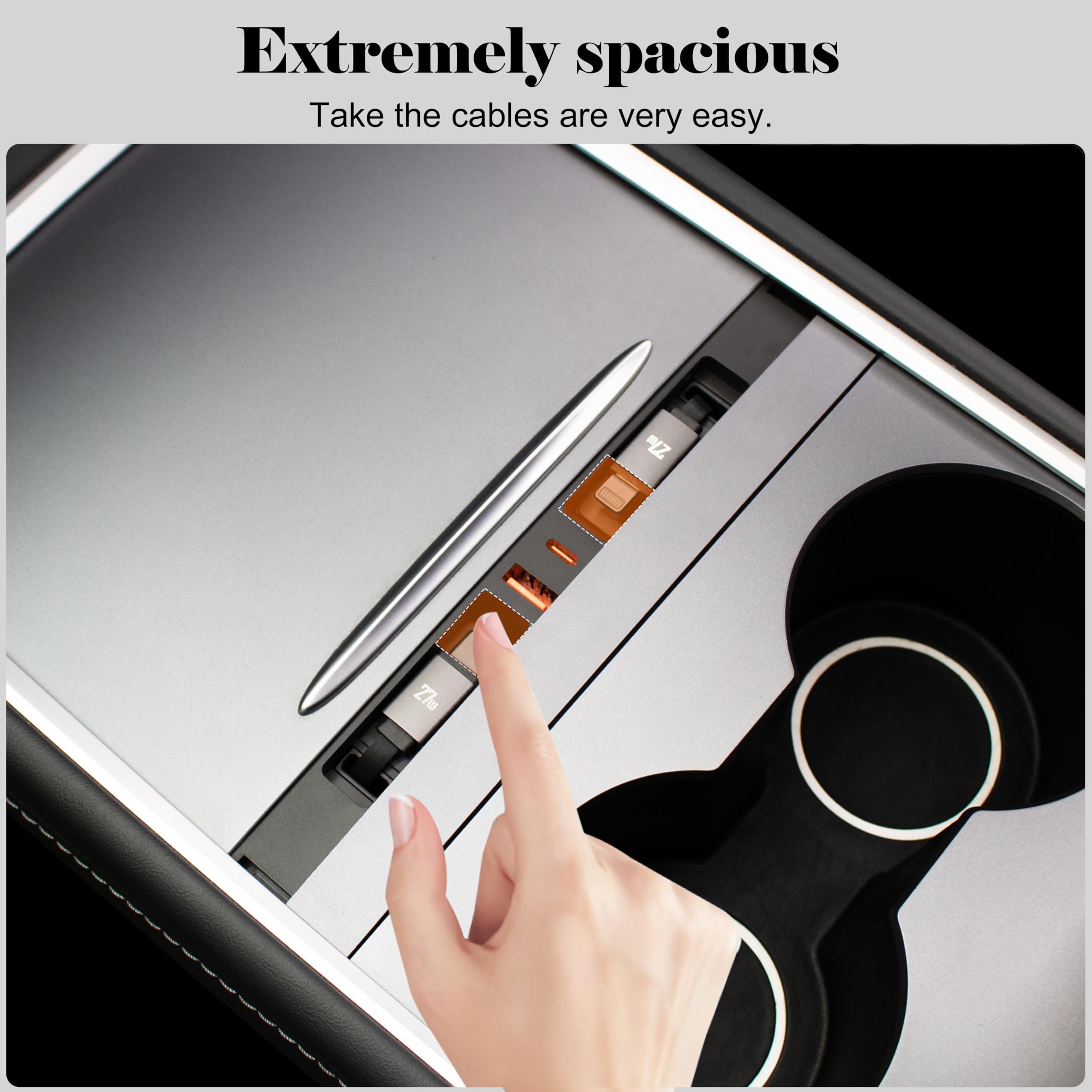 Leikaendi detailed view of USB-A and USB-C ports indicating charging options