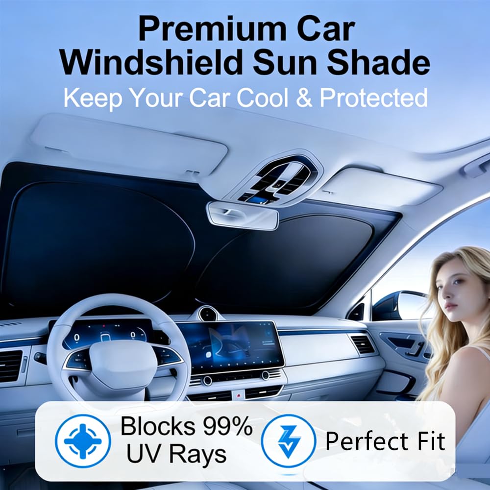 LEIMINMAOYI sun shade secured with sun visors and Velcro around mirror for stable fit