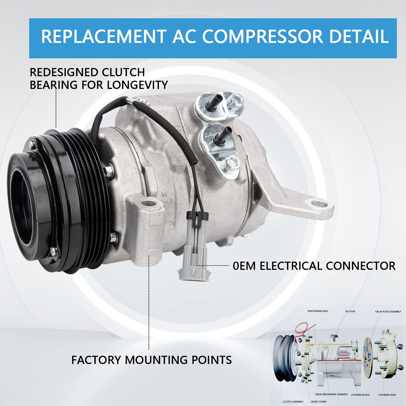 LEIMO KPARTS compressor mounting points demonstrating accurate fitment