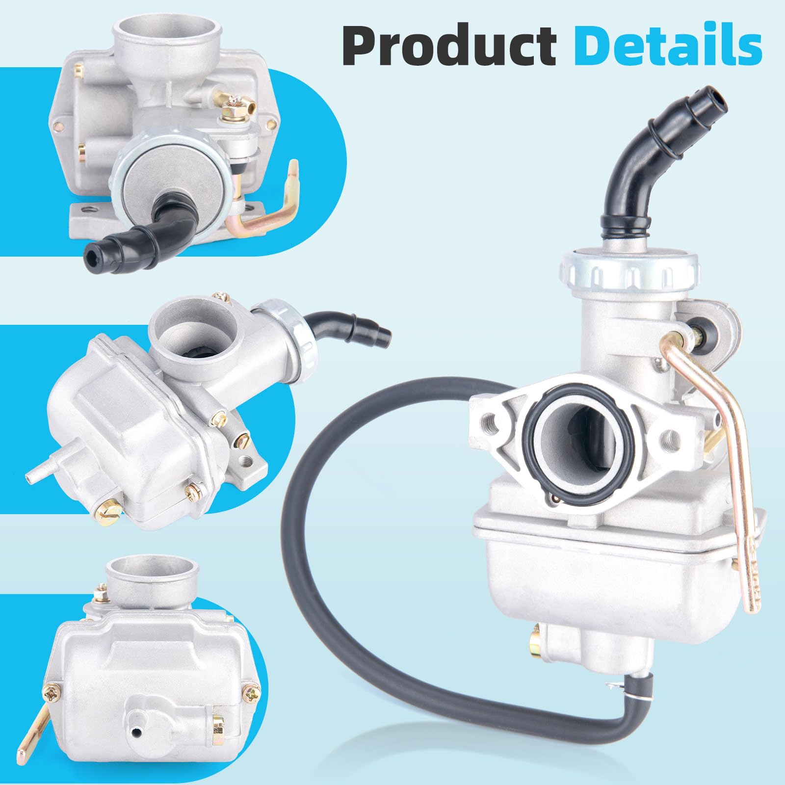 LEIMO KPARTS PZ20 dimensions drawing, confirms 20mm intake and 48mm mount