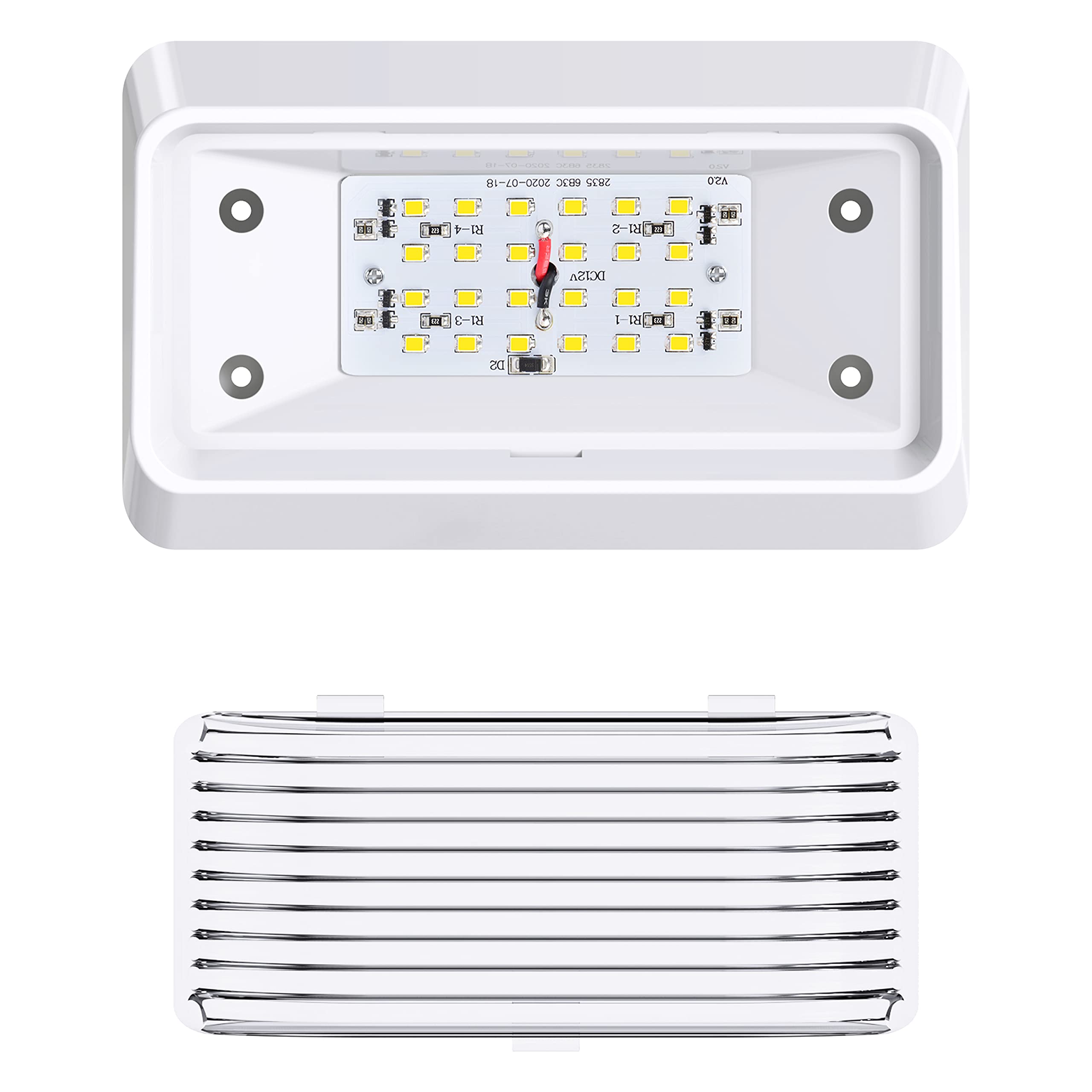 Leisure LED amber lens close-up reducing glare and insect attraction benefit