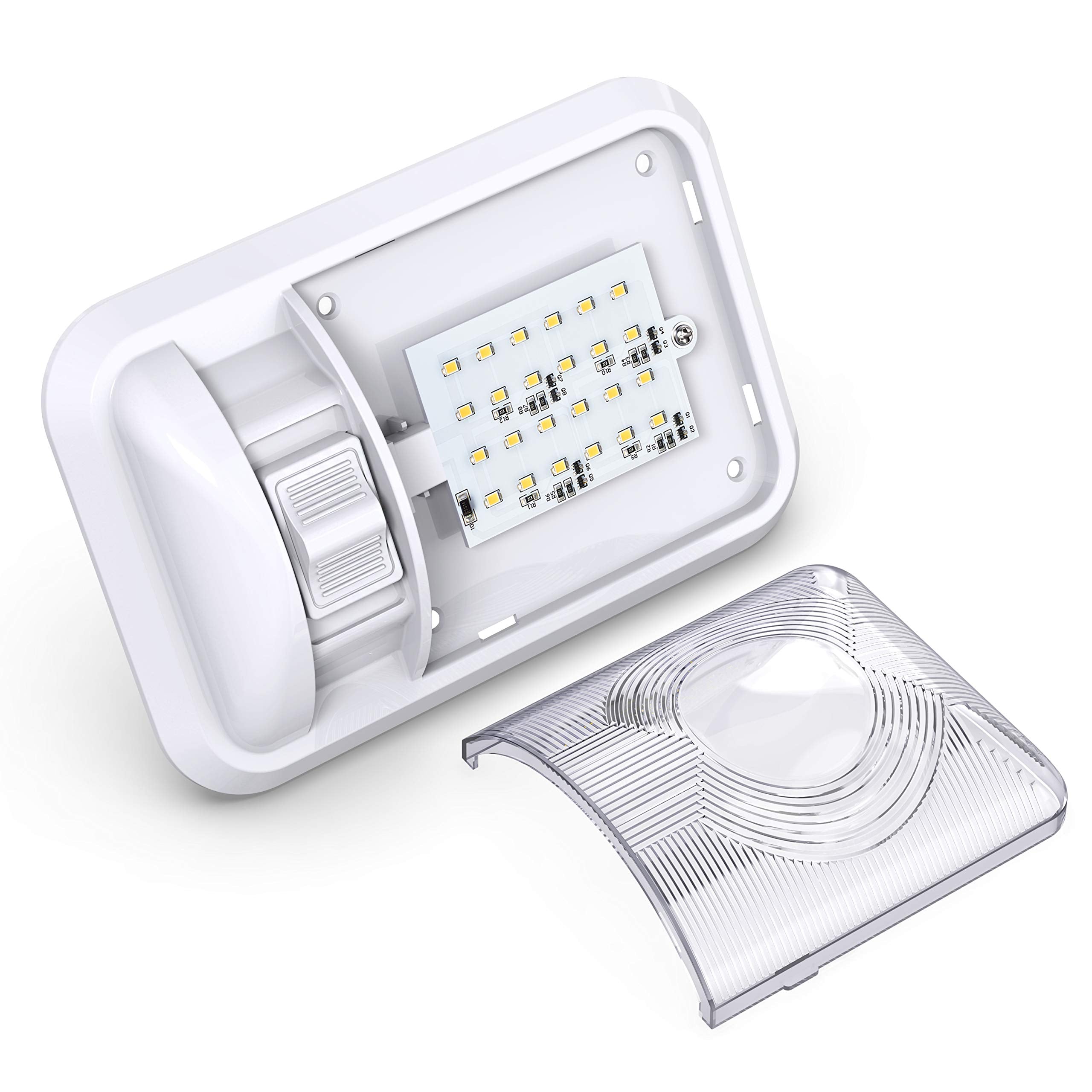 Leisure LED held in hand to show compact size for tight interior spaces