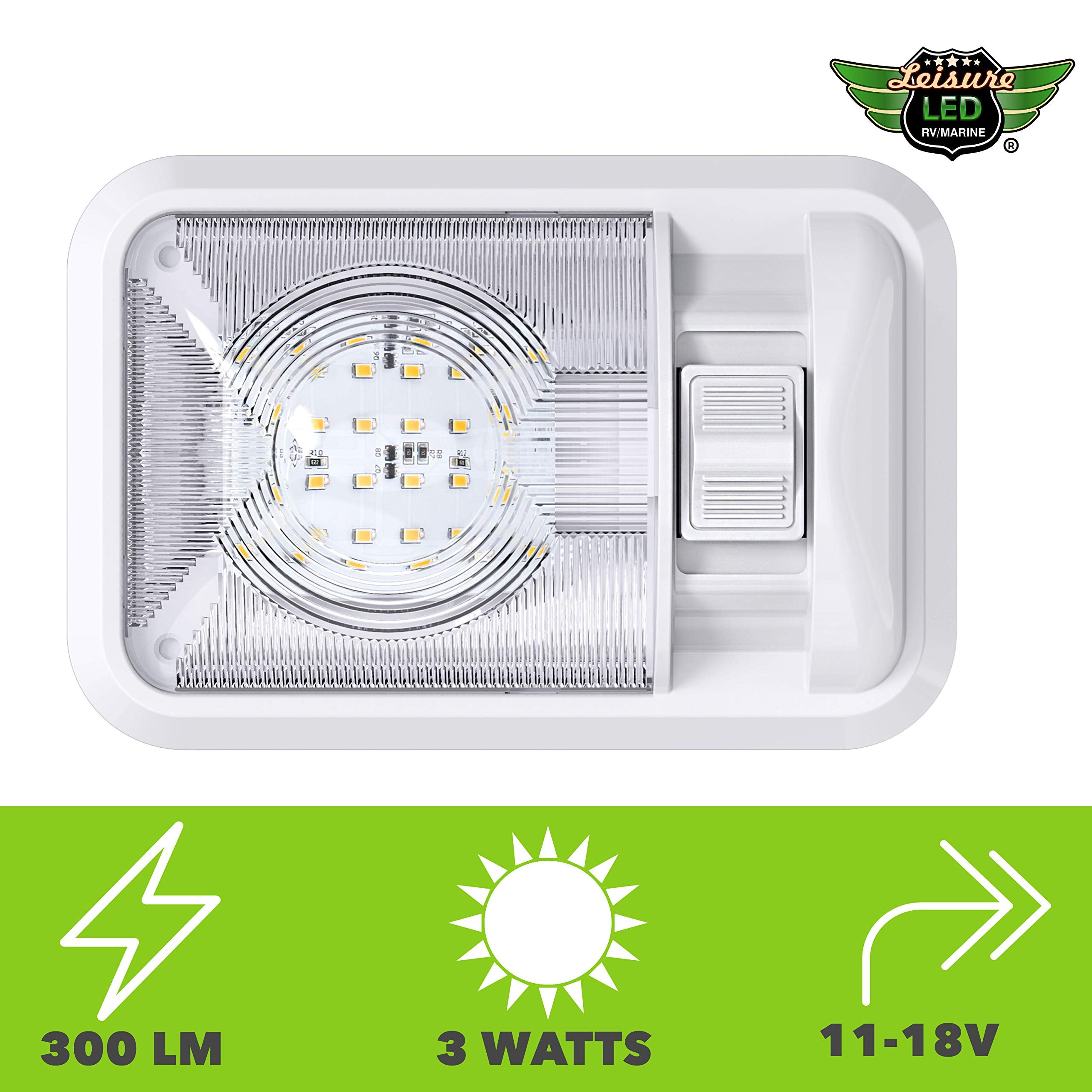 Leisure LED wiring and included nuts and screws for easy surface mounting