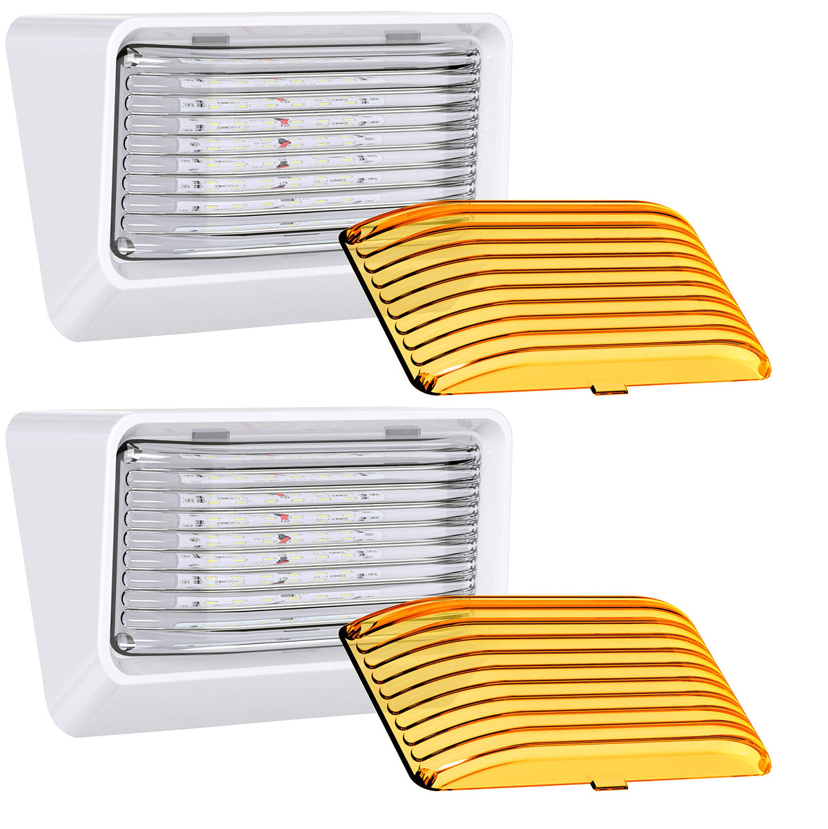 Leisure LED front view of porch light showing clean mounting and bright benefit