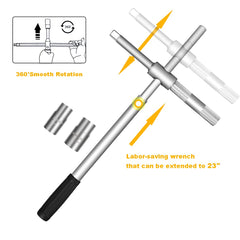 LEJOSTOL detailed view of 17/19/21/23mm socket heads offering versatile fit