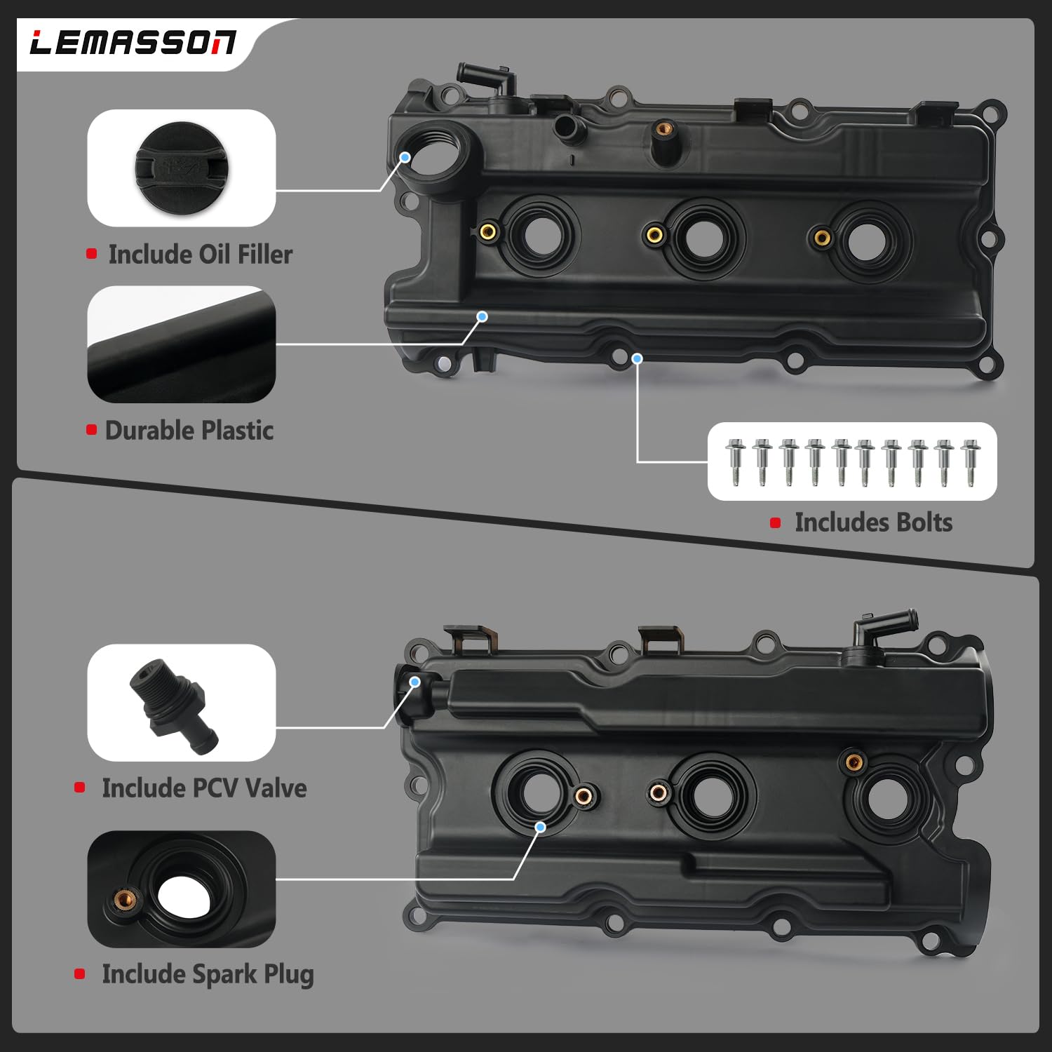LEMASSON valve cover beside ruler for size comparison ensuring correct fit benefit